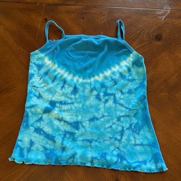 Kawai Girls XL Blue Tie Dye Knit Tank Top - Picture 2 of 5